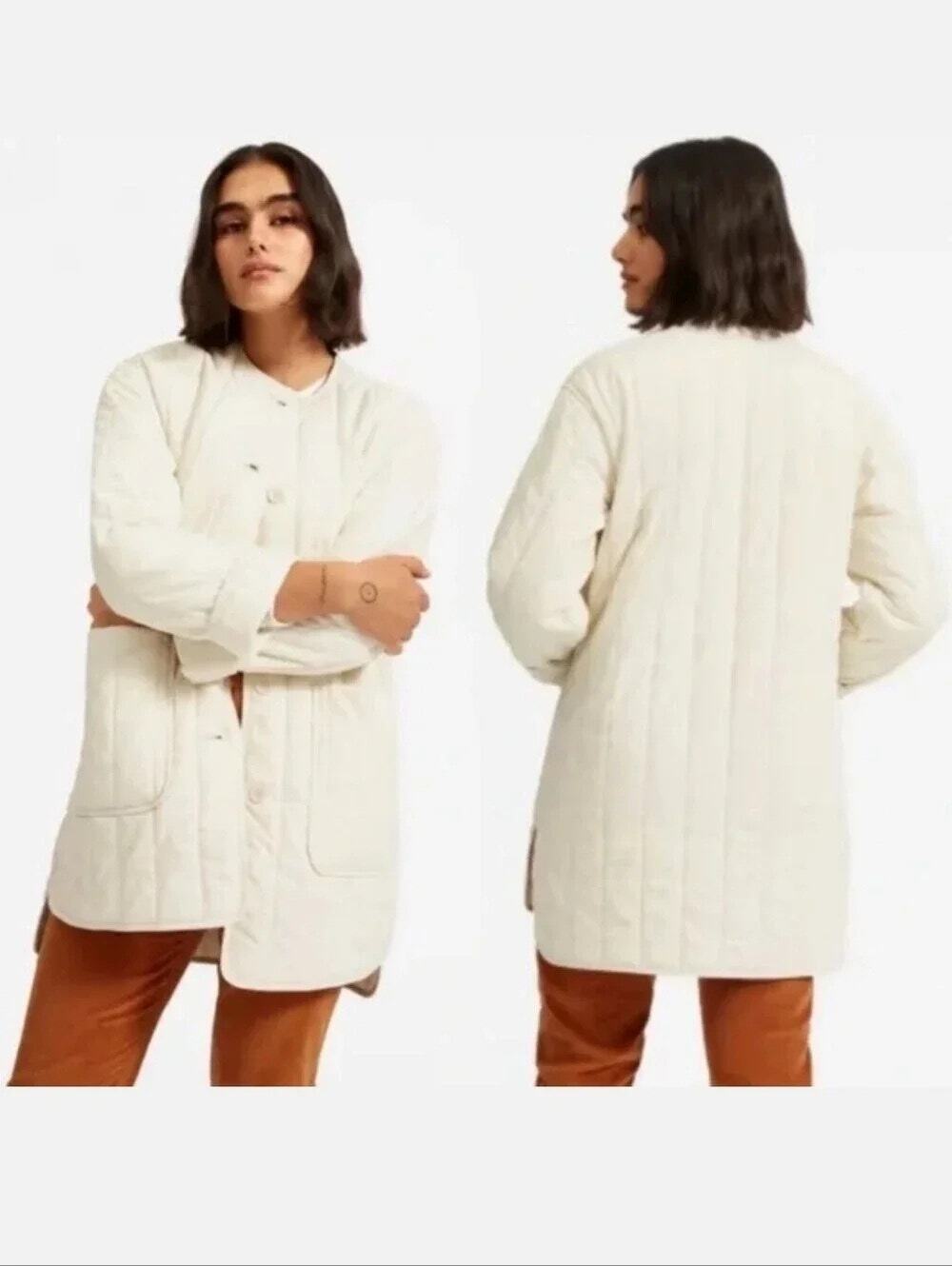 Everlane The Midi Quilted Liner Jacket Lightweight Oversized Eco Womens Small